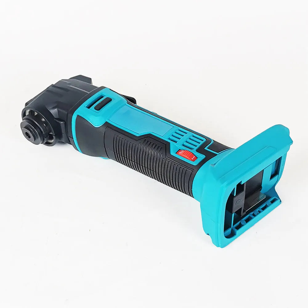 Rechargeable brushless lithium battery trimming machine with metal body, dual charger, and plastic accessory box.