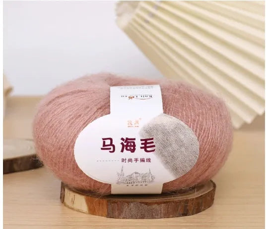 Mohair wool ball for DIY scarf knitting and crochet in Inverness thread style with multiple colour options