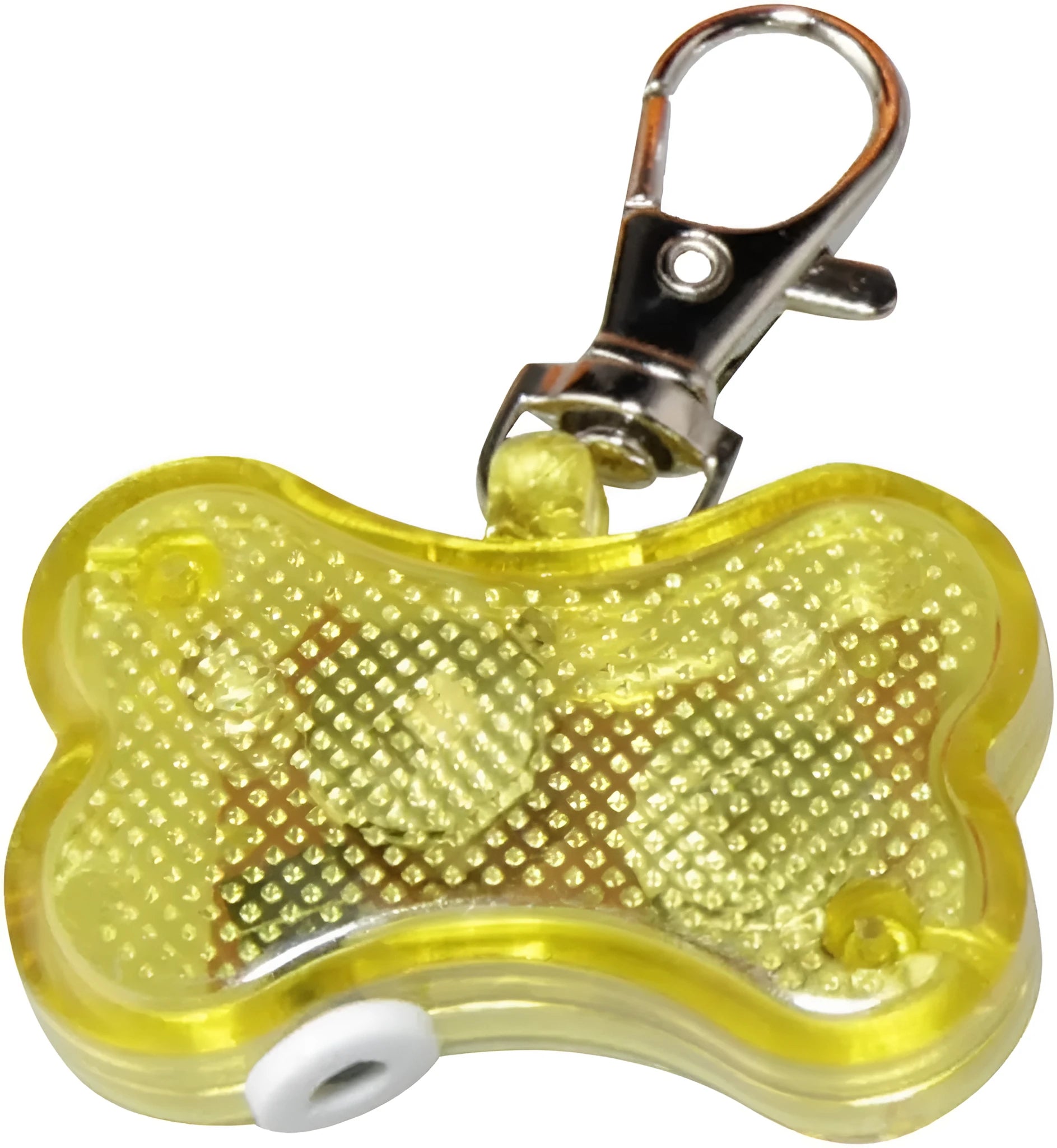 Pet LED bone luminous pendant attached to collar with blue light glowing