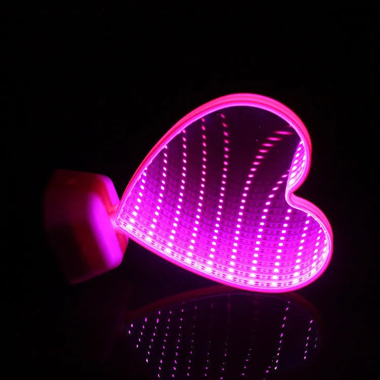 Double-sided LED love tunnel light with rose red illumination measuring 16cm tall
