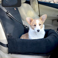 Pet car kennel cushion for small and medium dogs, 50x50x20cm, with removable washable cover in black colour