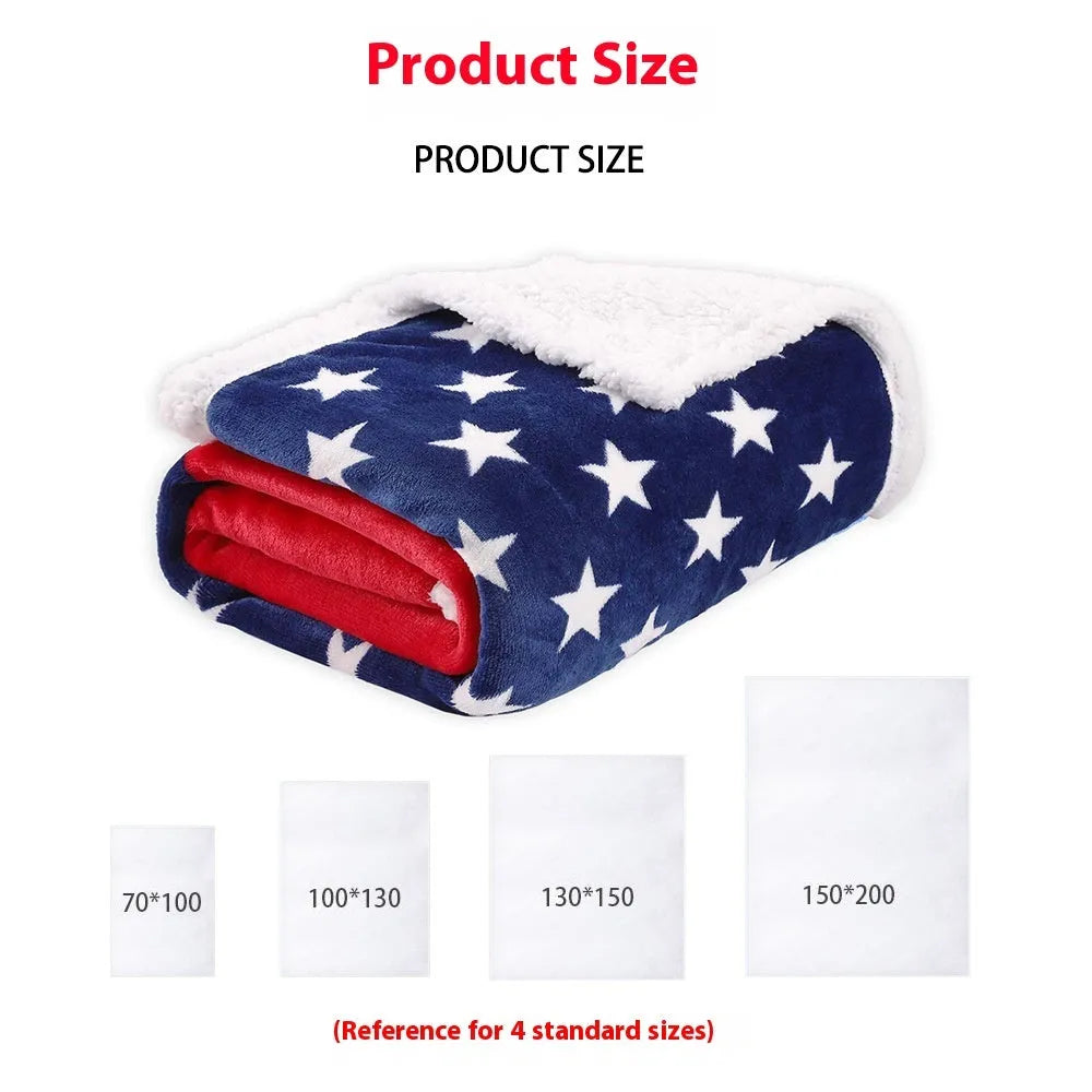 Striped polyester blanket in British-style American pattern for autumn and winter warmth