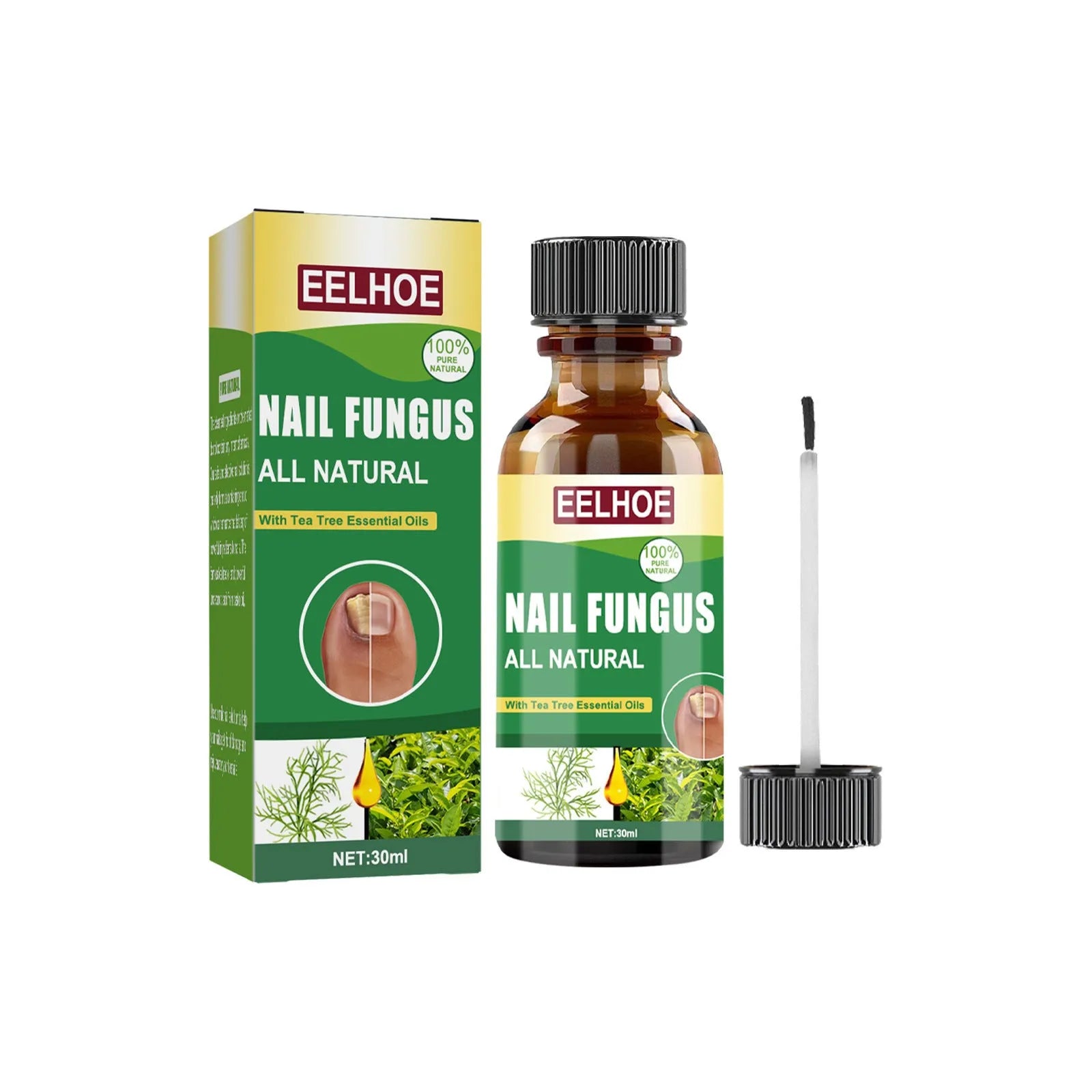 30ml bottle of tea tree oil nail repair treatment fluid for fingernails and toenails.