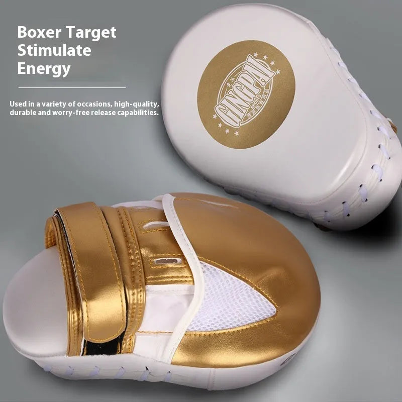 Vertical boxing punch target in gold or green PU leather for martial arts training