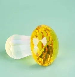 Colourful mushroom decorative crystal craft in modern geometric style measuring 40mm by 53mm