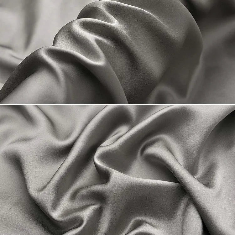 Silk pillowcase with envelope closure in solid colour showing mulberry silk fabric texture