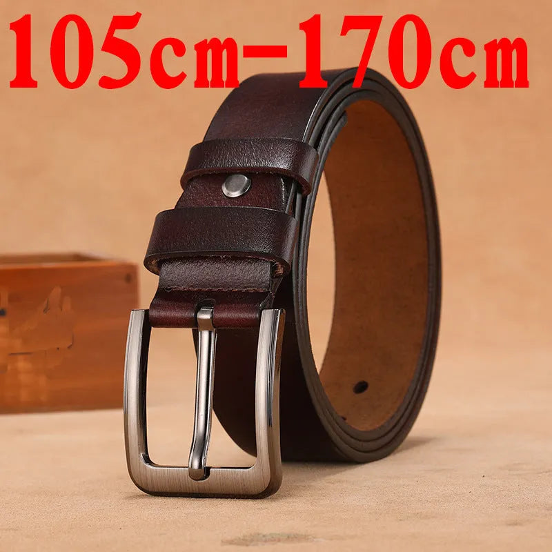 Square head pin buckle jeans belt in black or brown with alloy buckle