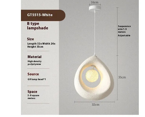 Modern retro style pendant chandelier with a large milky white rectangular lampshade
