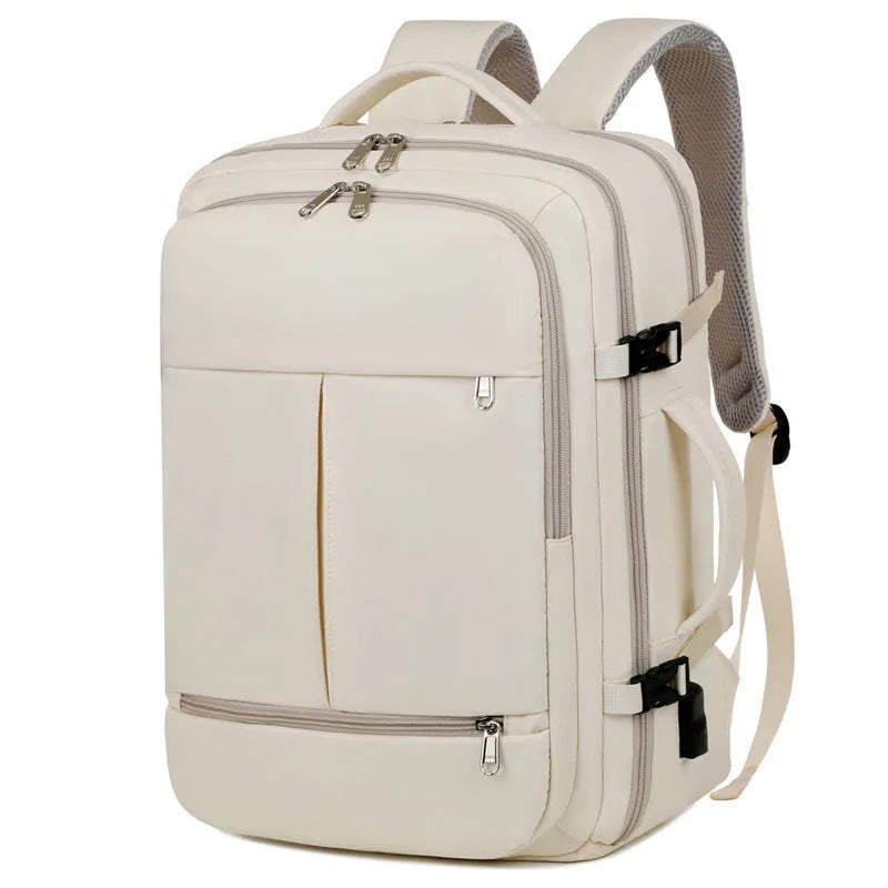 Large waterproof oxford cloth backpack for business travel with a 15.6 inch laptop compartment and multiple pockets.
