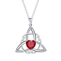 Geometric Celtic knot pendant necklace for women in solid copper with colour finish options.