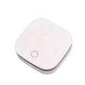 White USB air purifier for car use with negative ion technology and composite filter.