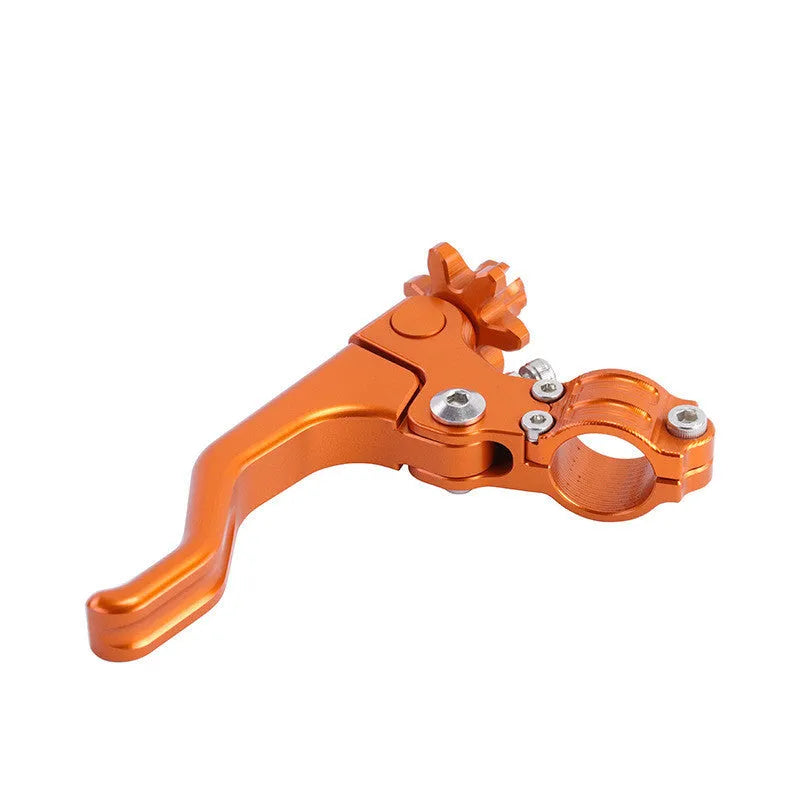 Aluminium two-finger motorcycle clutch lever shown in multiple colour options