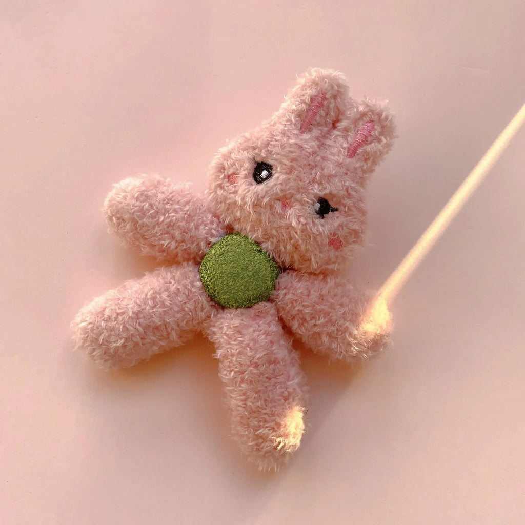 Edible catnip ball cat toy in animal design for chewing and teeth cleaning