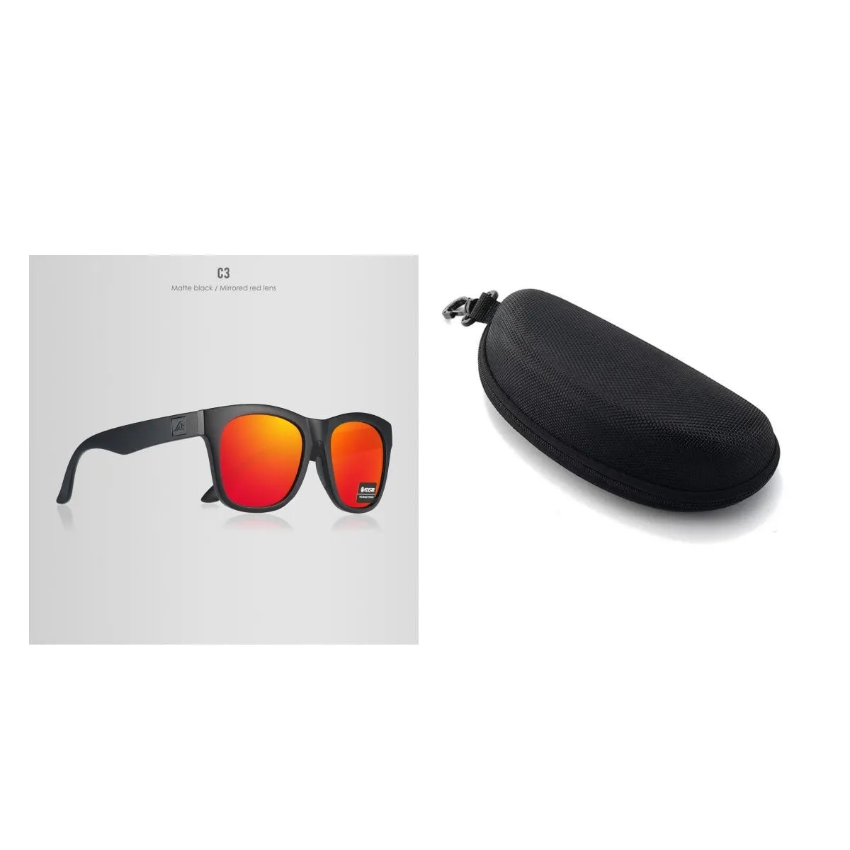 Polarised sunglasses with TAC lenses and PC frame for outdoor UV protection