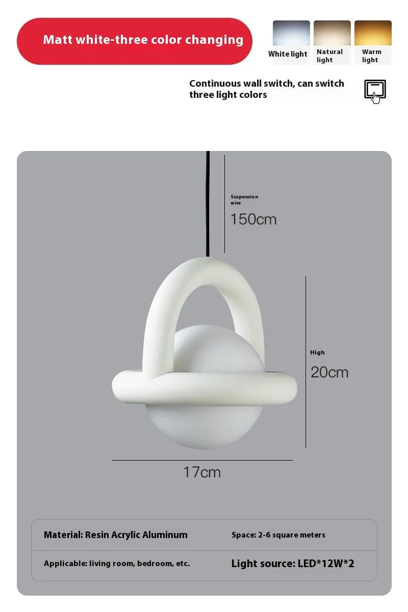 Danish designer pendant lamp in choice of colours with adjustable lighting for bedroom or living room