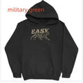 Drop-shoulder Sleeve Casual Sports Hoodie Sweater with Pocket, Loose Fit Pullover in Polyester with Print Details, Available in Black, Forest Green, Maroon, Military Green, Sizes S to 5XL for Japanese and Korean Casual Style