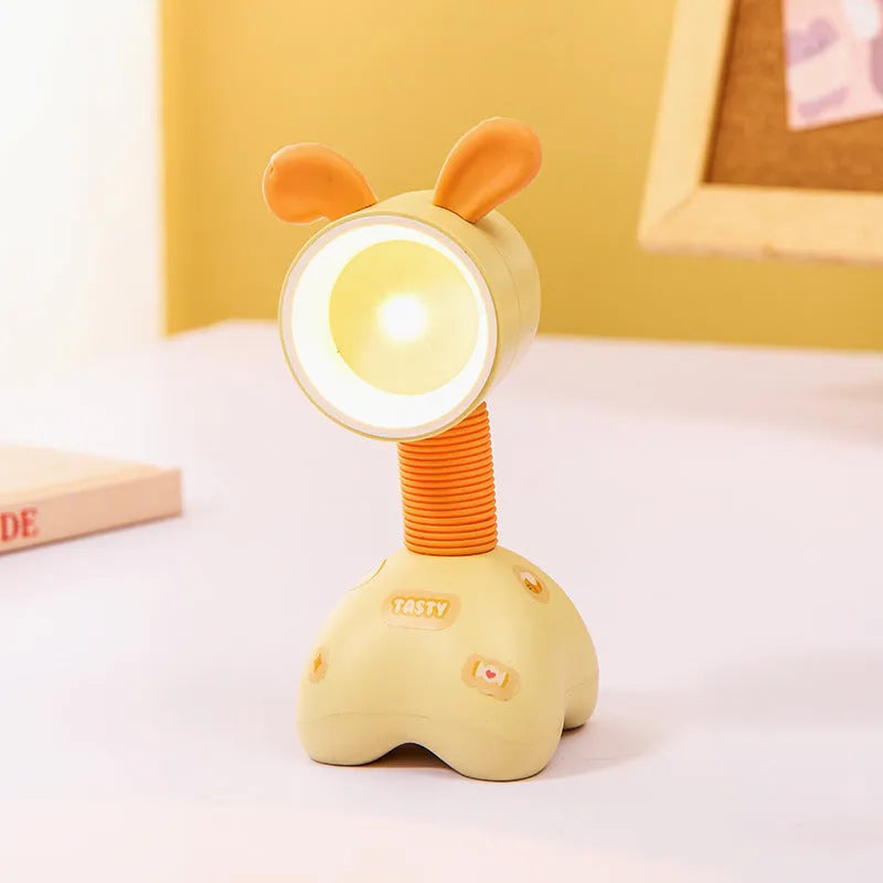 DIY cartoon magnetic small night lamp showing adjustable lighting angle and bear design