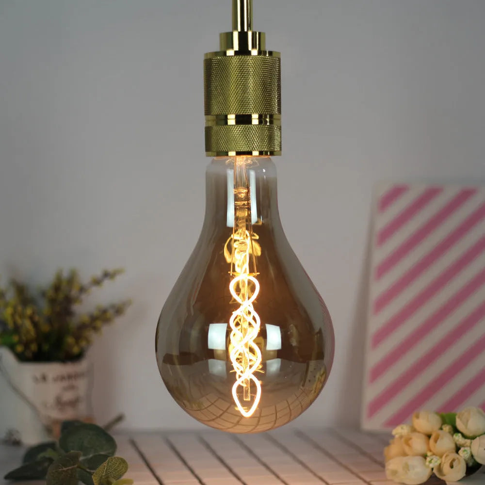 Golden double helix LED soft light strip measuring 110mm diameter with energy efficiency level 1 rating