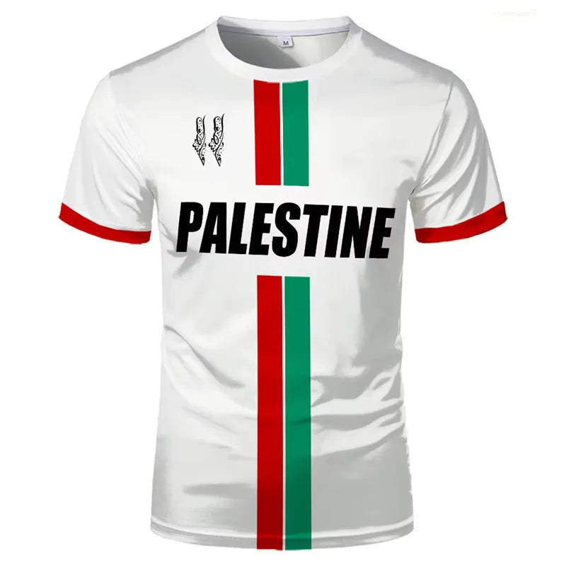 Dark style football t-shirt with 3D printed stereoscopic football pattern in black or white colours