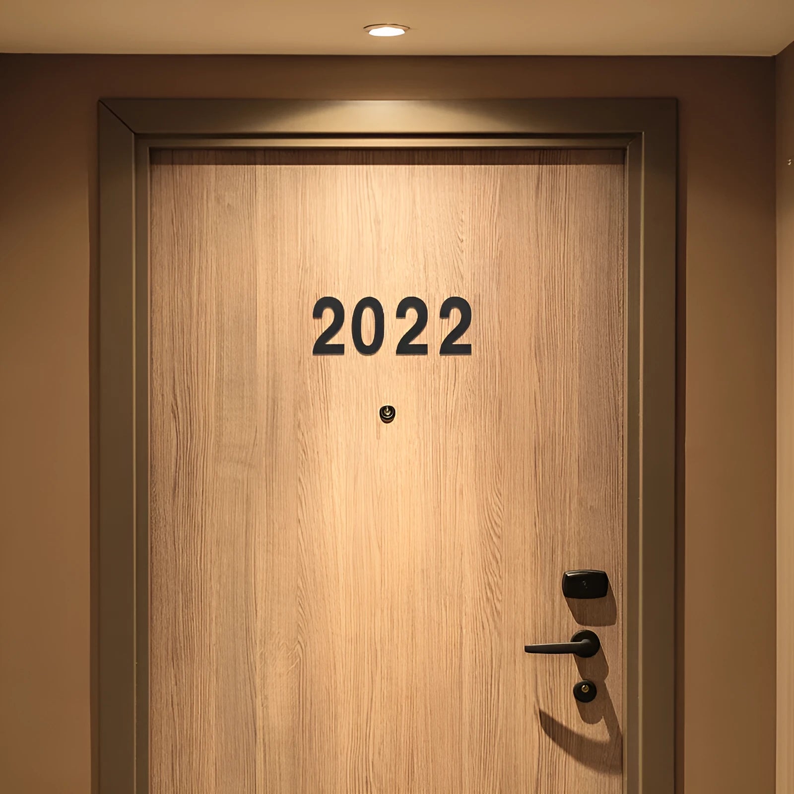 Black stainless steel adhesive house number showing 7.5cm character on backing