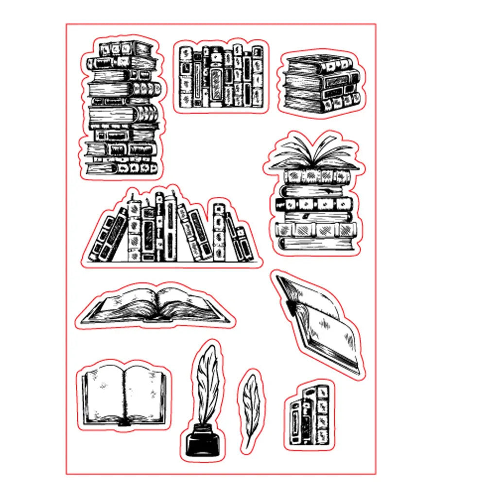 Transparent silicone stamp measuring 11x16cm with self-adhesive backing for handmade cards