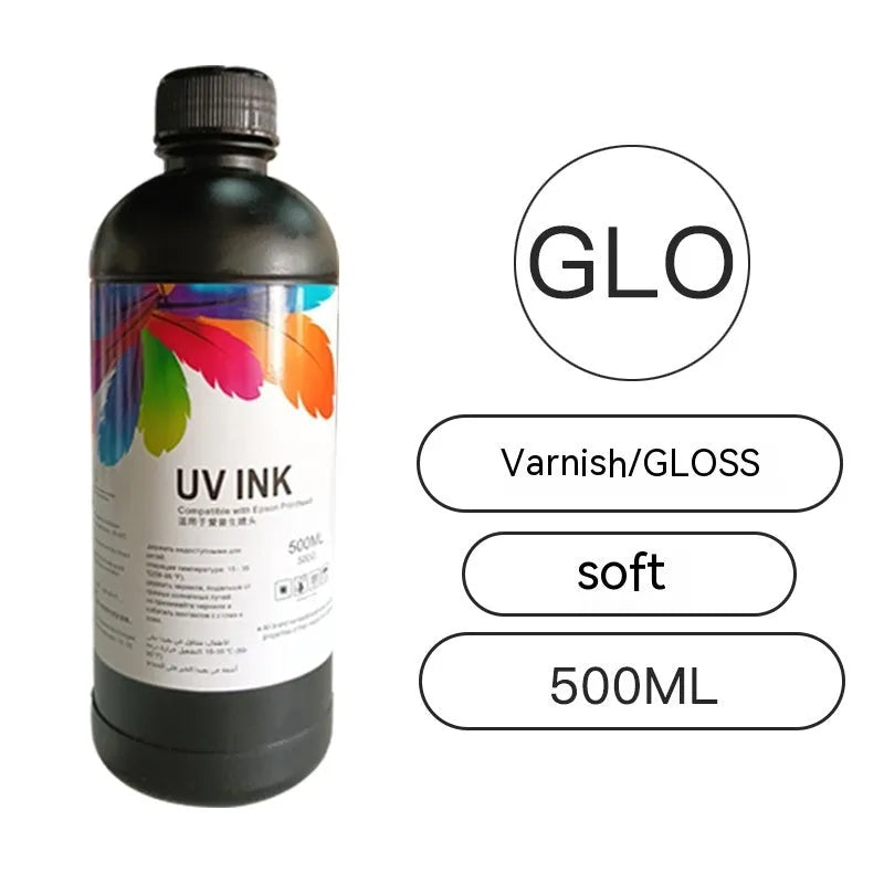 500ml bottle of UV printer ink for Epson XP600 and TX800 nozzles in various colours