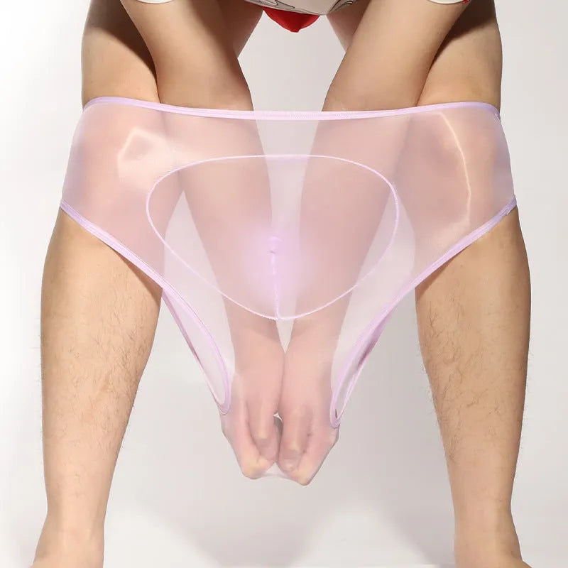Men's ultra-thin nylon briefs with bullet separation in multiple solid colours