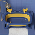 Foldable portable pet tub in Blue or Orange for small dogs and cats under 20 pounds