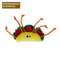 Tiantianmao set of six plush cat toys shaped like food: burrito, cone, cucumber, mushroom, pineapple, and pizza.
