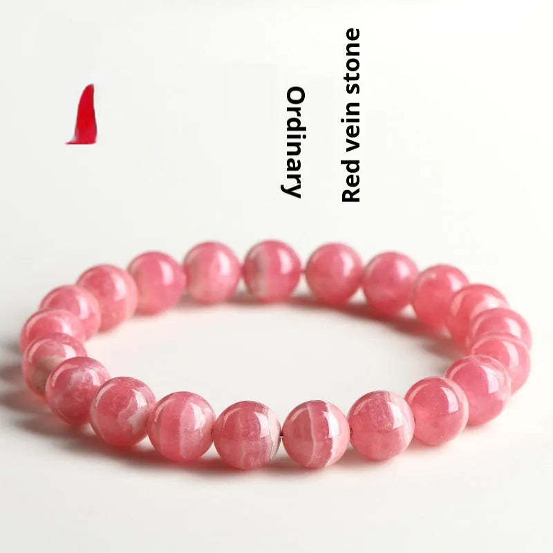Crystal geometric bracelet with longevity lock detail in natural red stone pattern