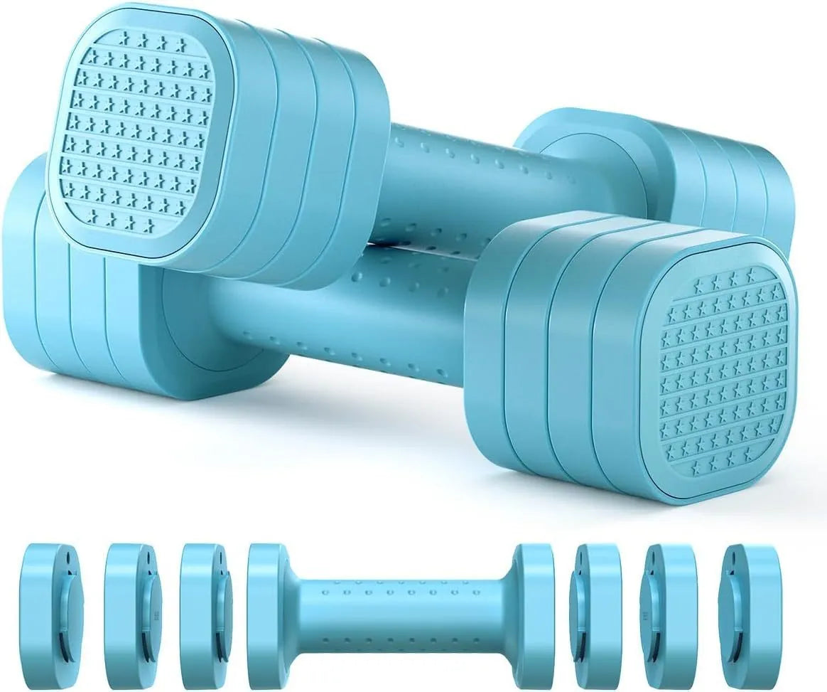 Detachable pink dumbbell set for women's fitness and body shaping