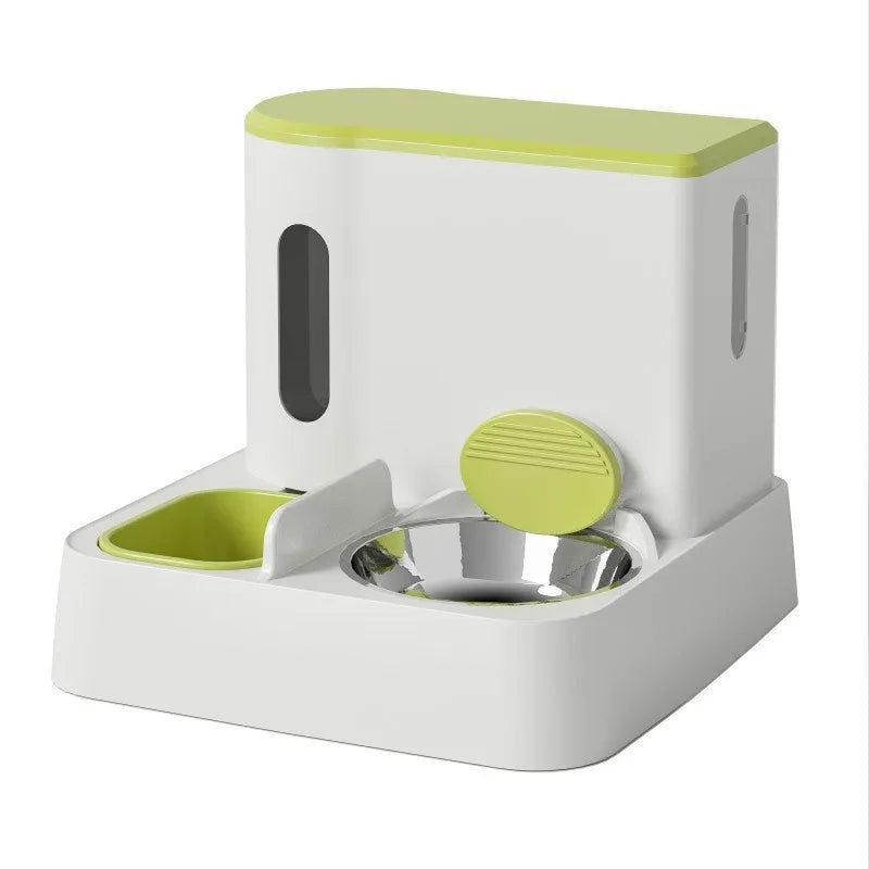 Cat automatic pet feeder water dispenser with integrated double bowl system