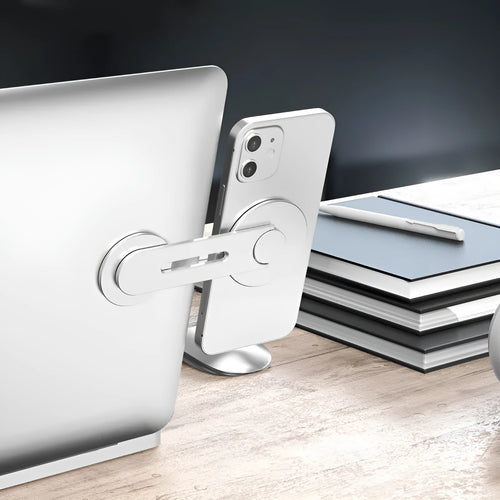 Aluminium alloy magnetic car phone holder for Tesla and vehicle screens in silver or grey