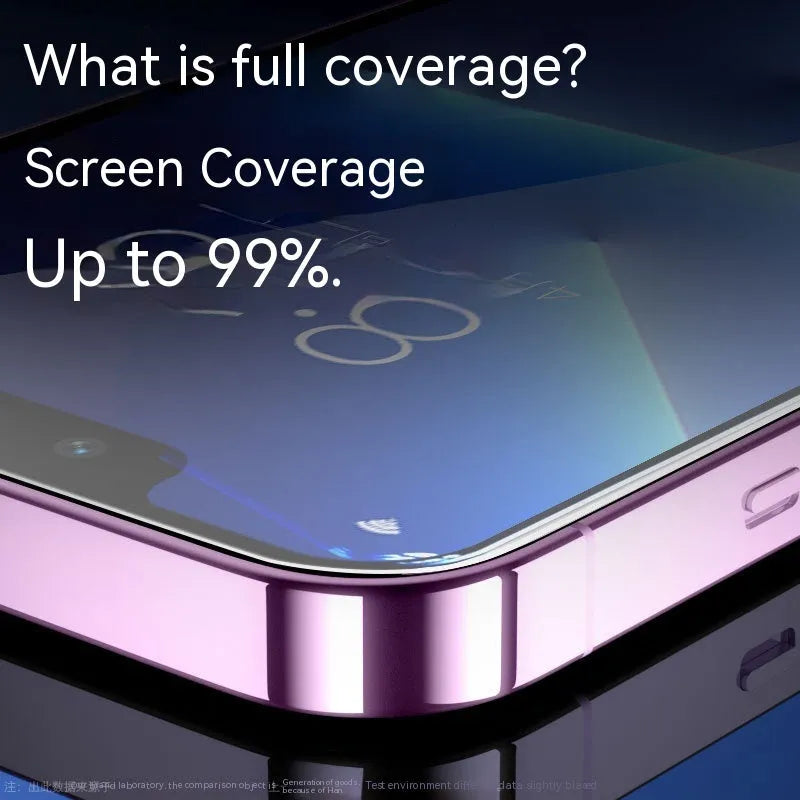 Tempered glass screen protector for iPhone with dust-free listening hole net and frosted finish