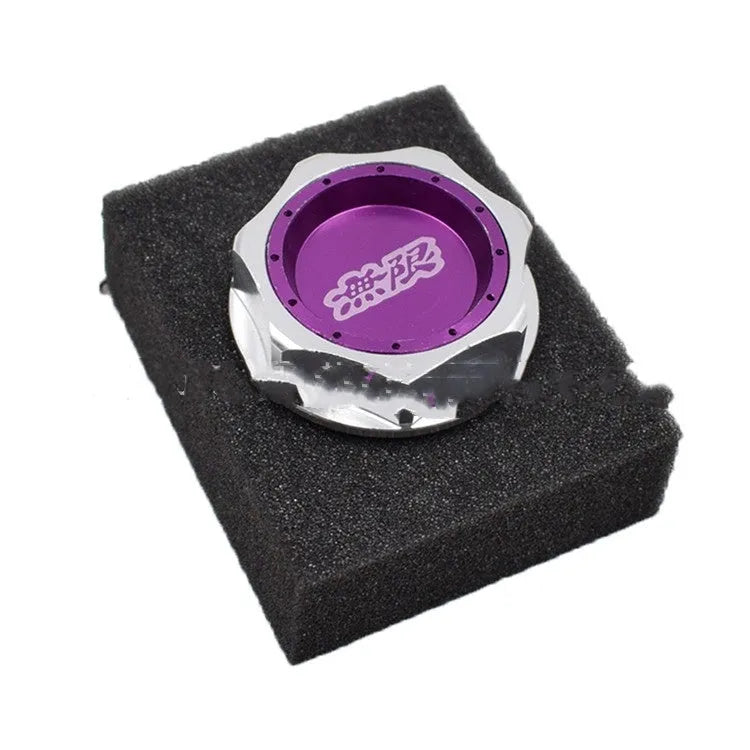 Aluminium alloy oil filter cap for Honda in six colour options: red, blue, silver, black, purple, gold.