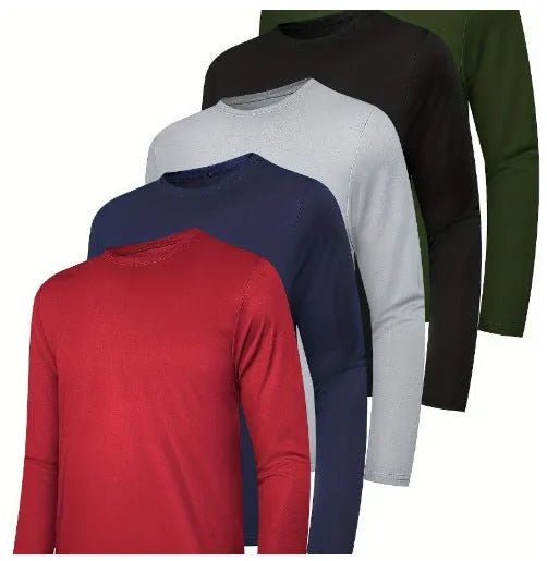 A stack of four men's lightweight polyester hoodies in various colours, showing both hooded and non-hooded styles.