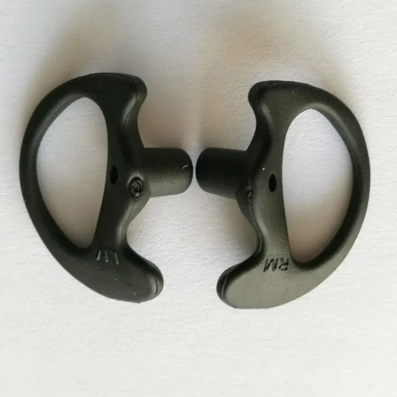 Silicone ear hanging earplugs for two-way radio earphones, black, left and right ear mounts