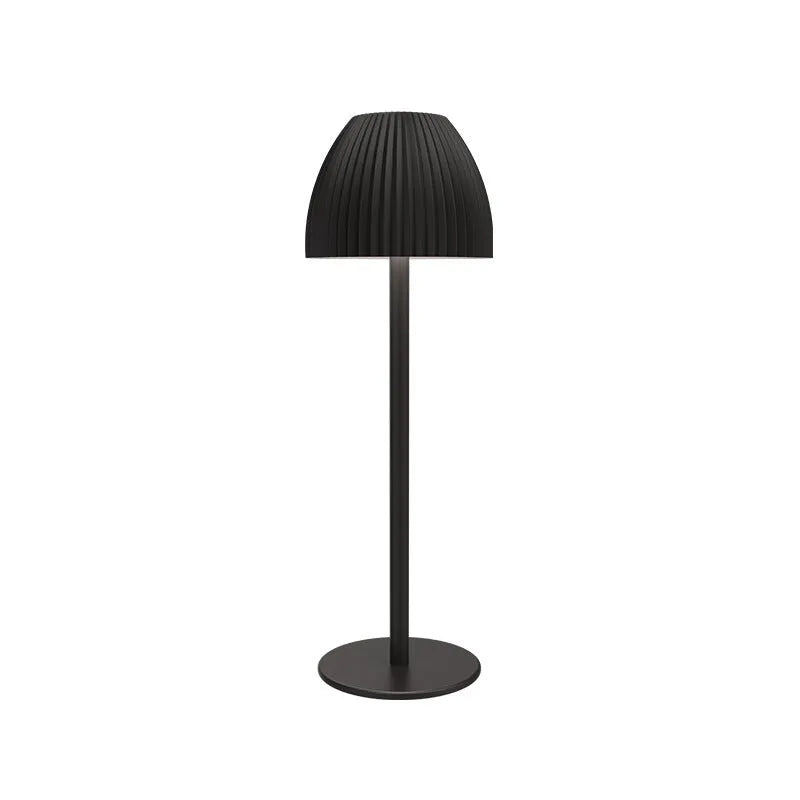 Ins pattern dimming small night lamp with thin round bottom in black or white options