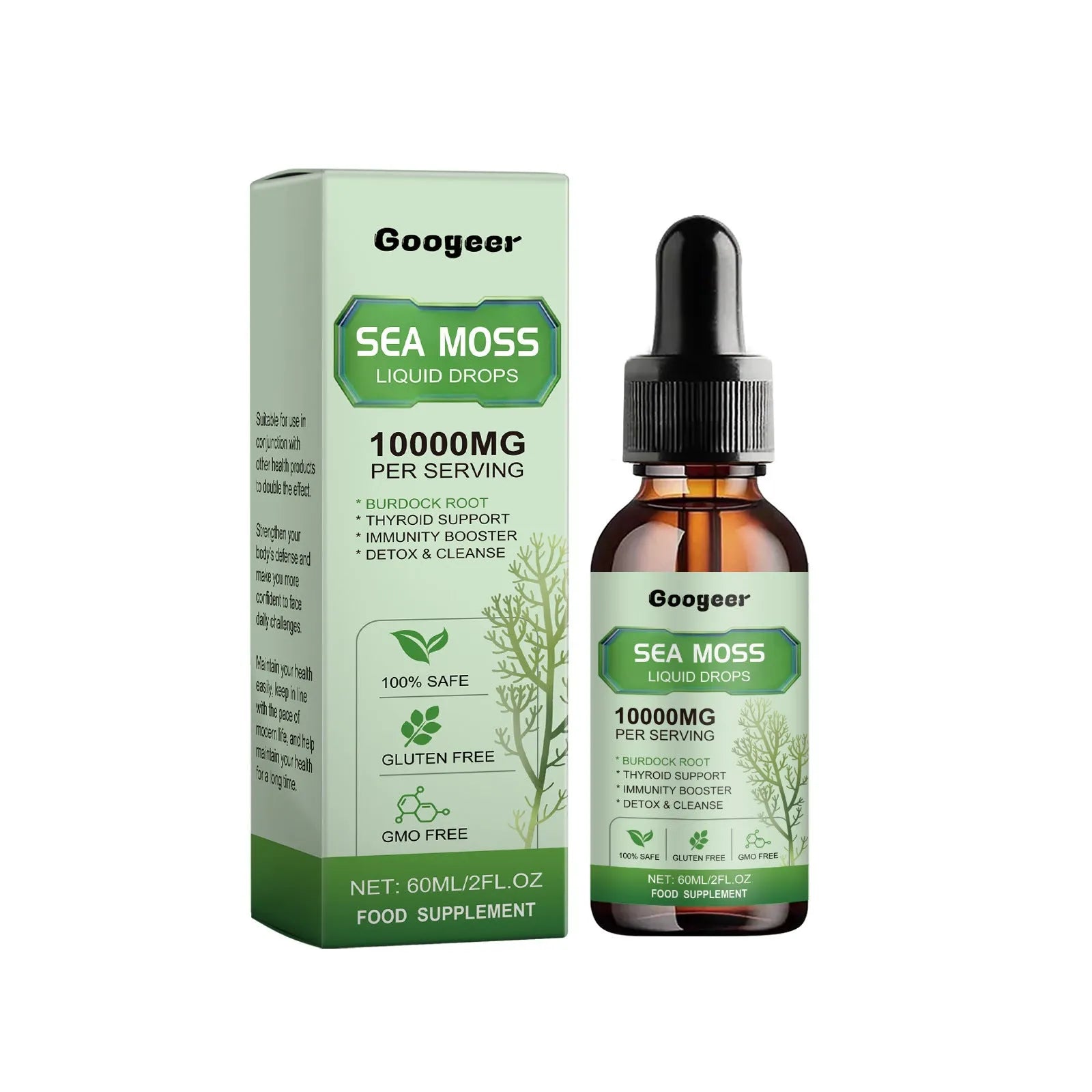 Sea Moss Liquid Drops 60ml body treatment bottle with traditional Chinese medicine extracts
