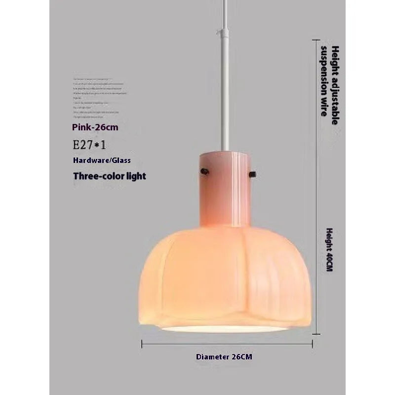 Medieval retro glass bud chandelier pendant light with six colour options for dining room or bedroom.