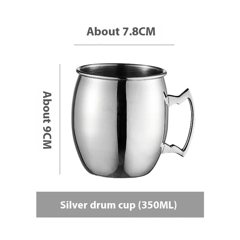 Stainless steel Moscow Mule copper plated cup with glass lining and hammer point texture
