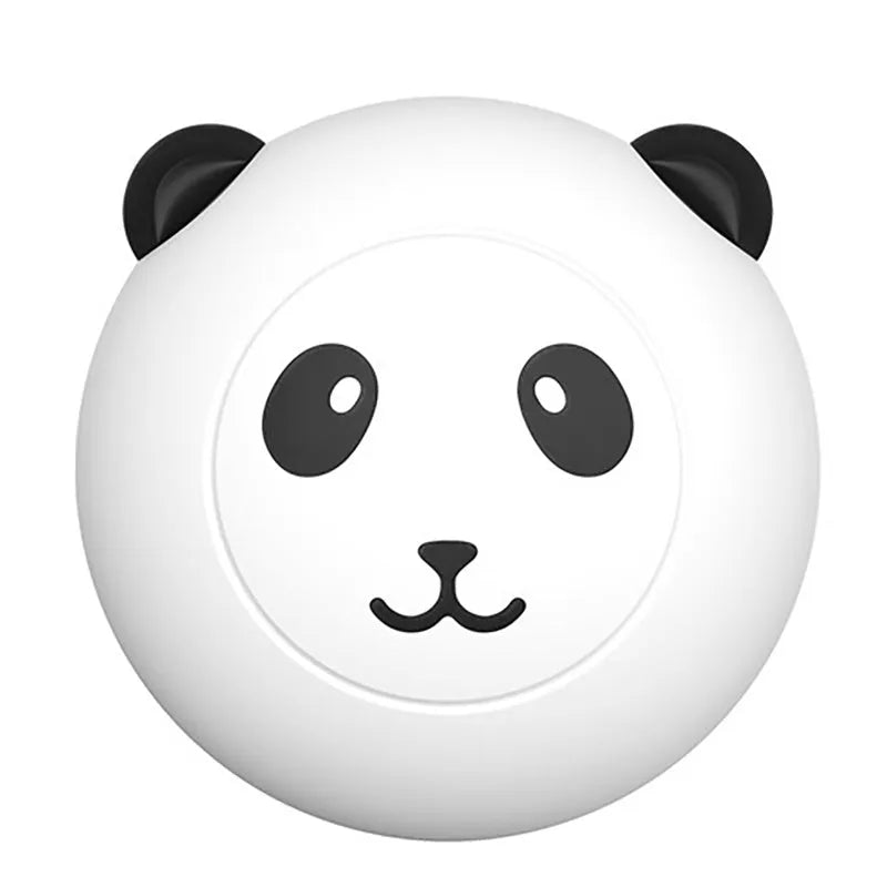 Panda-shaped silicone pet bath brush with soft bristles for cats and dogs.