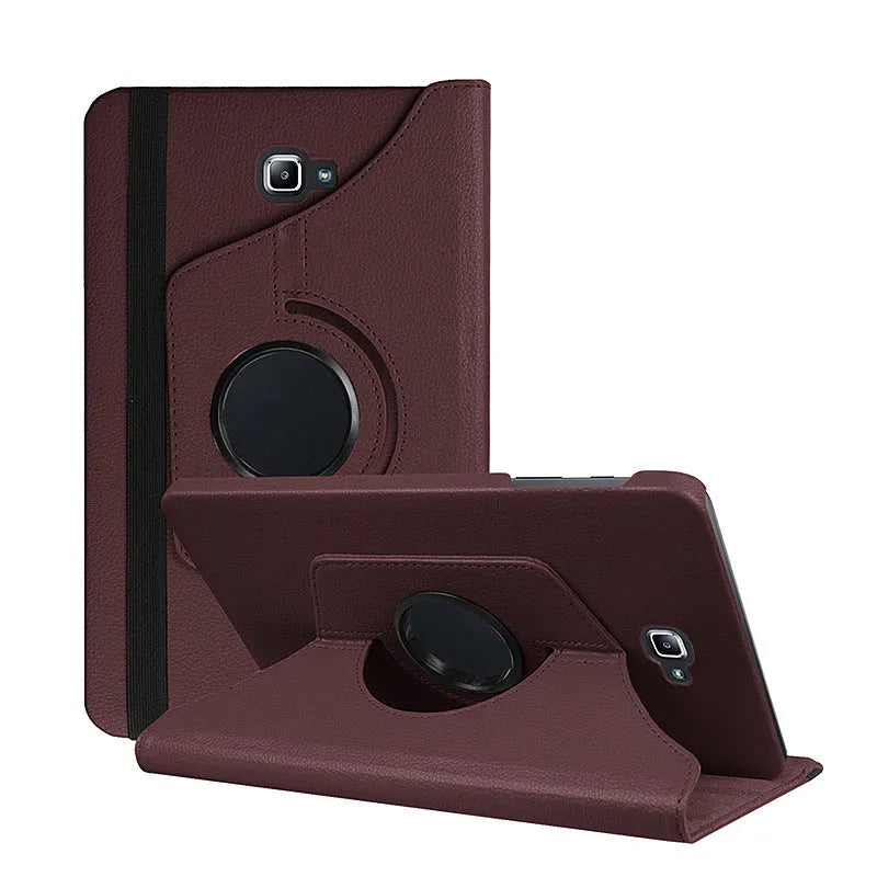 iPad 1 rotating leather protective case in clamshell design with litchi grain texture