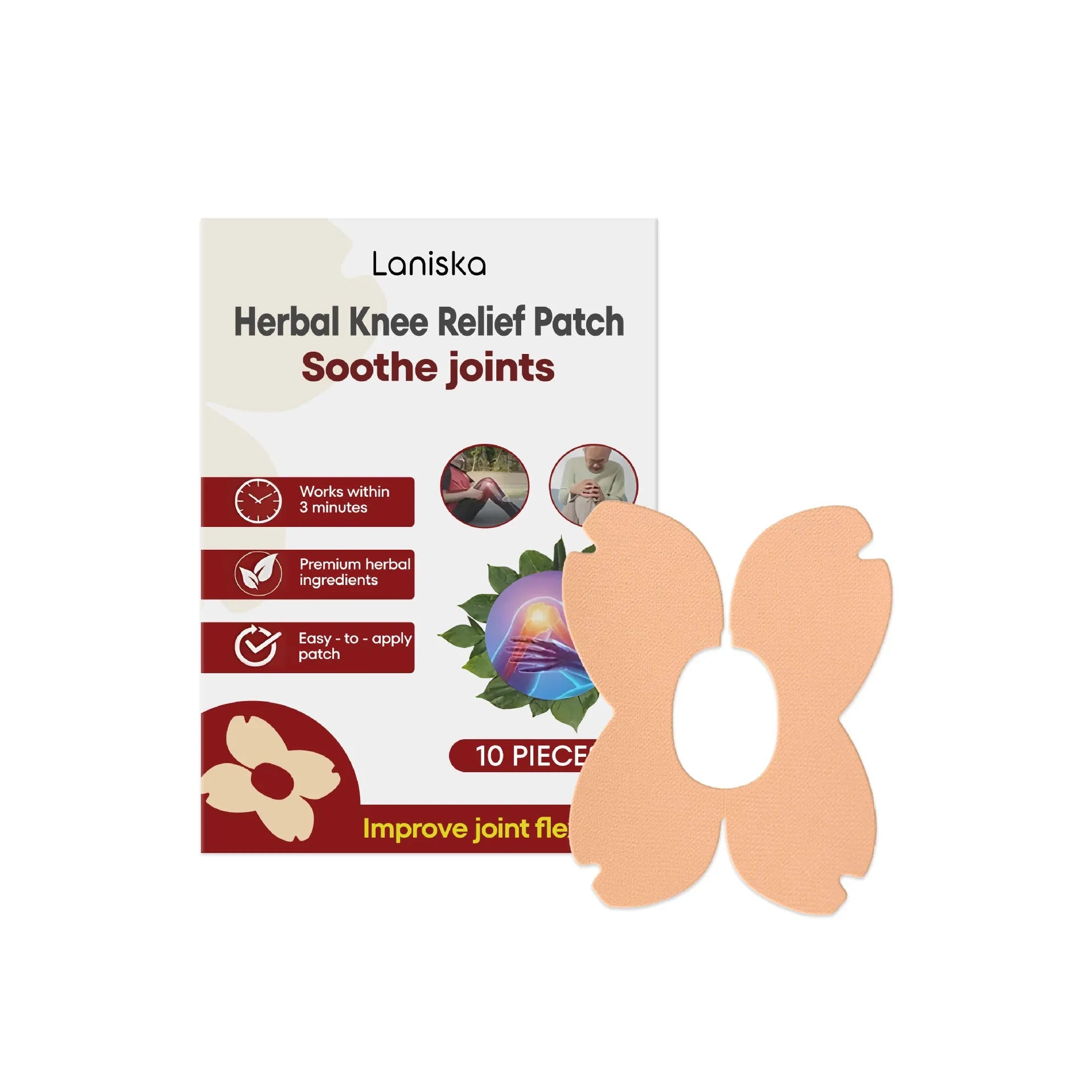 Herbal moxa leaf menthol joint nourishing adhesive bandage patches in 10-piece pack for body care