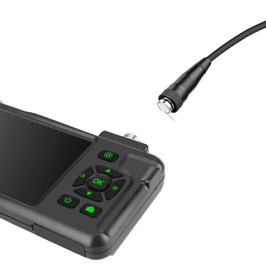 Handheld industrial endoscope with 4.5-inch screen and 5.5mm camera probe for automotive inspection