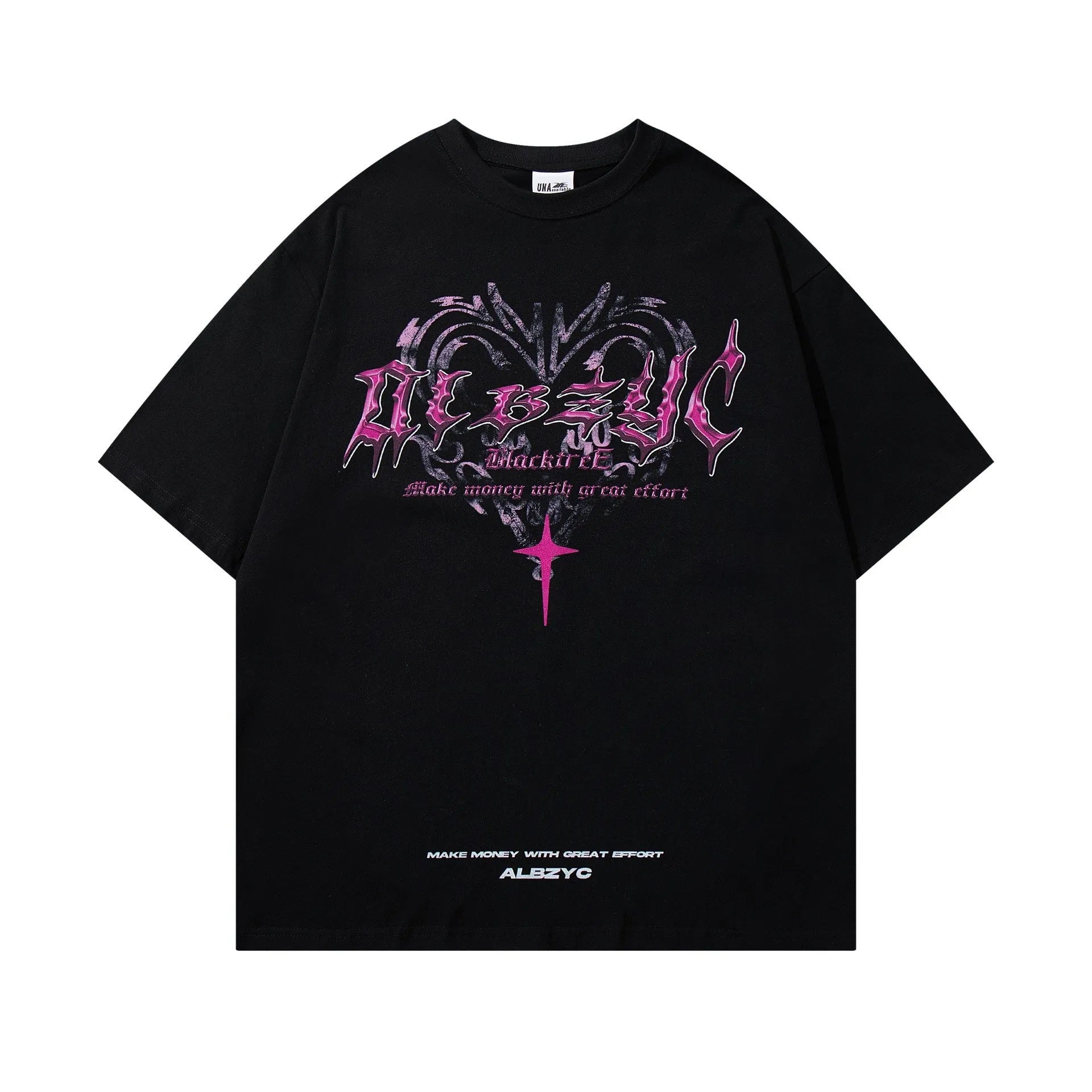 Men's cotton retro print t-shirt in loose fit with short sleeves