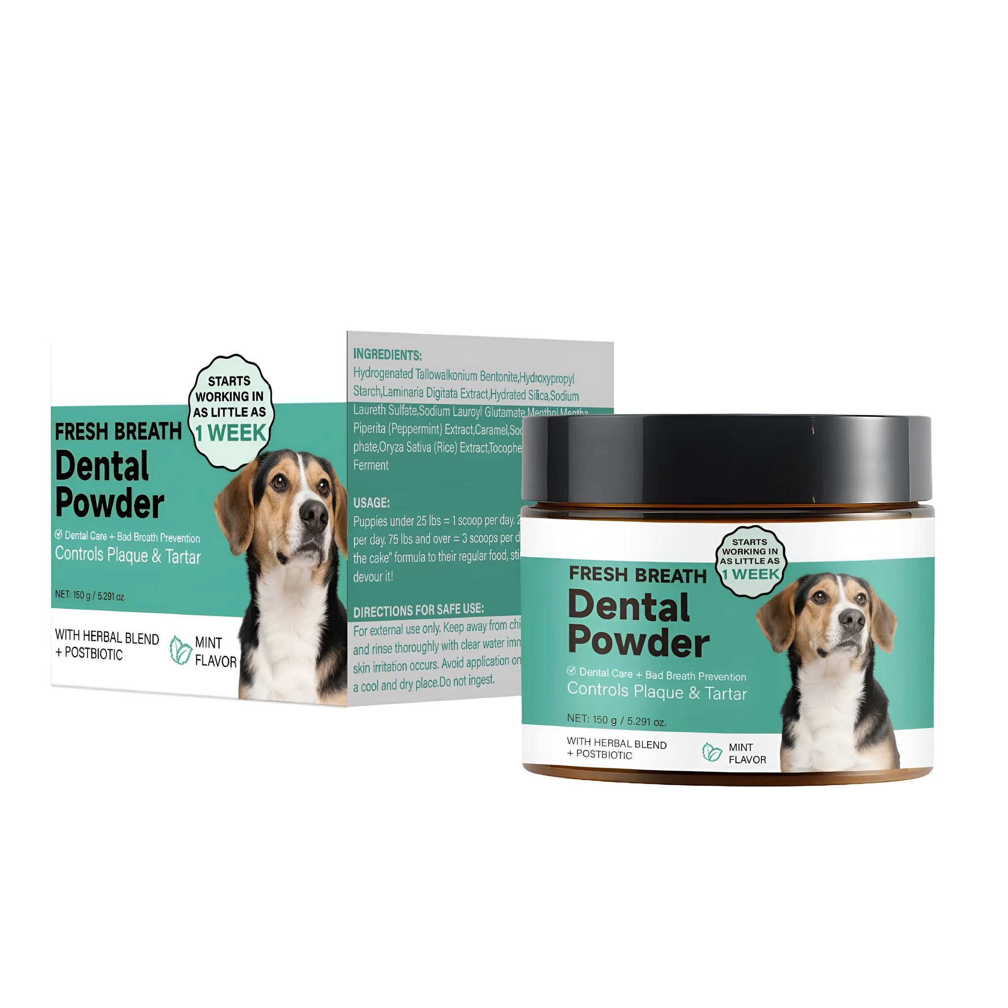 150g dog breath tooth cleaning powder for small and medium breed dental care