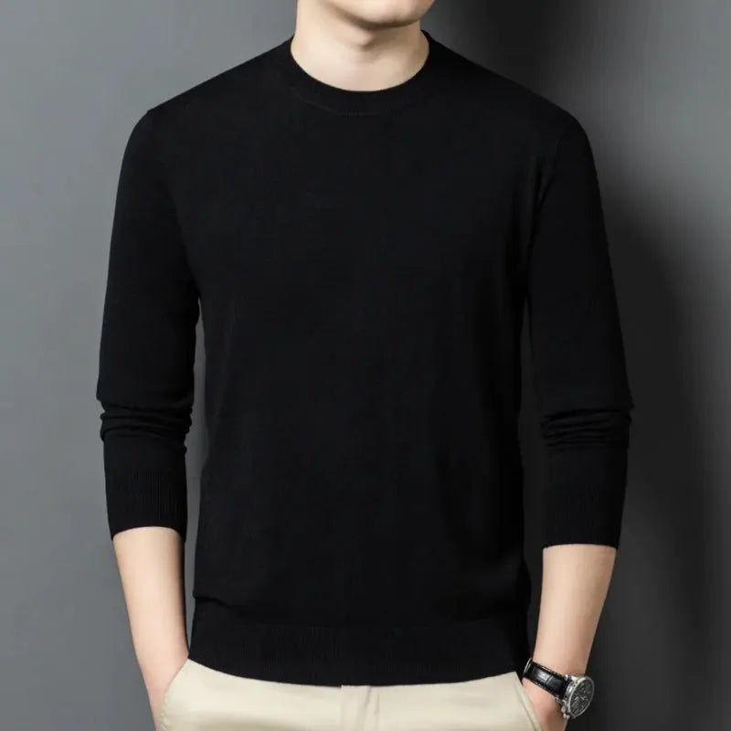 Men's round neck wool blend sweater in multiple colours with long sleeves for winter wear