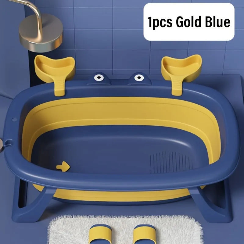 Foldable portable pet tub in Blue or Orange for small dogs and cats under 20 pounds