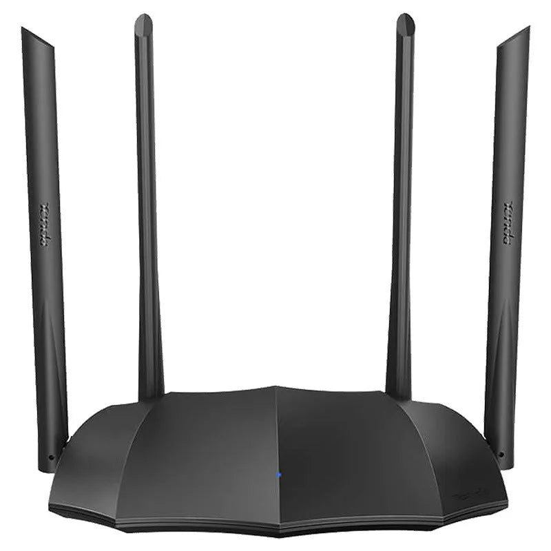 AC8 dual-band wireless router with gigabit ports and compact design